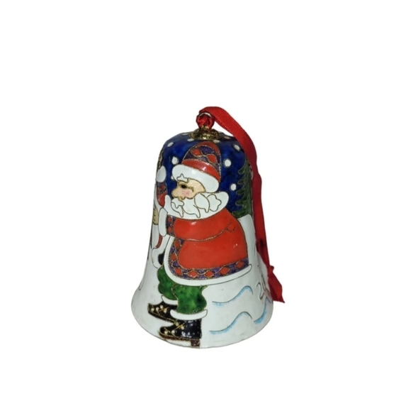 Vintage Dillard’s Trimming Cloisonne Bell Christmas Ornament - 2002 - Picture 1 of 8